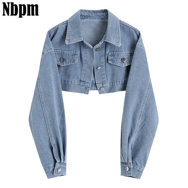 Giacca jeans Abbigliamento donna Cappotto corto in denim Cappotti coreani Giacche primavera autunno per donna Solid Casual Streetwear Donna 210529