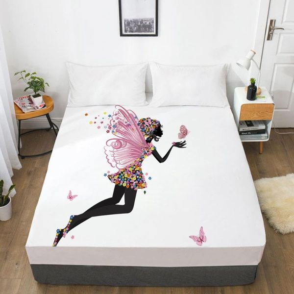 

sheets & sets nordic flower fairy fitted sheet bed with an elastic band 150x200/180/200/160x200 mattress cover