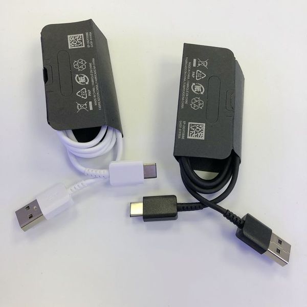 OEM En Kaliteli USB Tipi C Kabloları 1 M 3ft 2A Hızlı Şarj Şarj Kablosu Kablo Kordon Tip-C Samsung Galaxy S8 S9 S10 S20 NOT 8 9 10 EP-DG970BBE