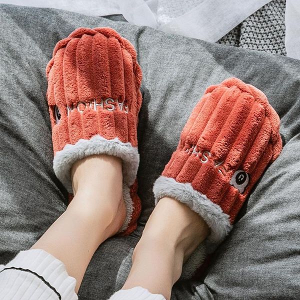 

slippers lovely women house winter non-slip soft warm couples indoor outdoor bedroom lovers floor shoes, Black