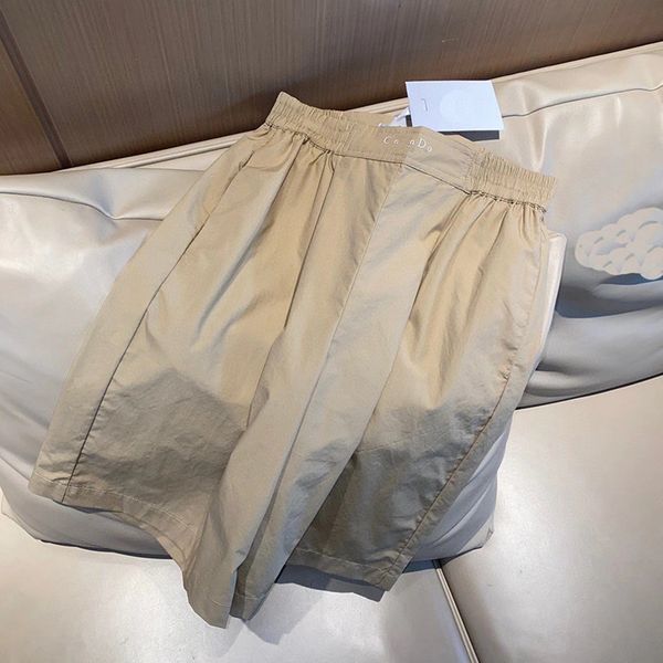 

2021 summer d + new elastic middle waist capris women's simple fashion loose wide leg pants, White;black