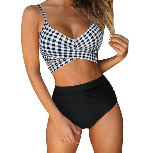 

women's swimwear jaycosin floral print swimsuits women summer 2021 tankini bikini fashion dress for clothing, White;black