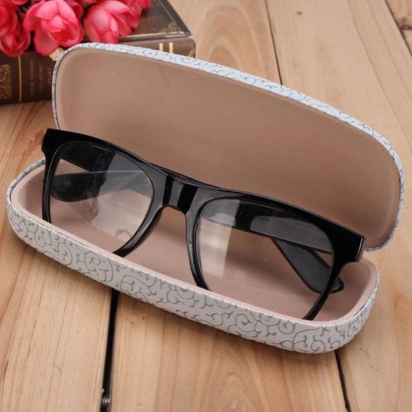 

other fashion accessories shockproof vine pattern spectacle eye glasses hard case sunglasses box container, Silver