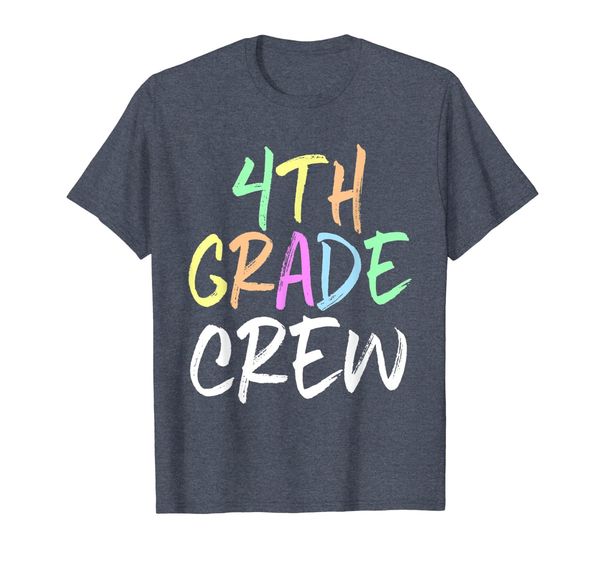

4th fourth grade crew back to school teacher funny t-shirt, White;black