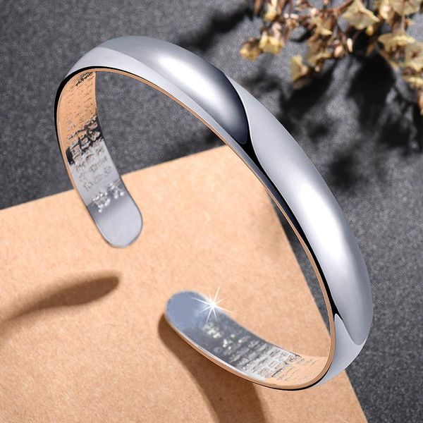 

bangle silver-plated bracelet female six-character mantra open glossy princess for girlfriend as a gift, Black