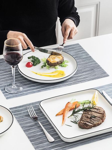 

dishes & plates steak knife and fork plate set european couple western tableware nordic