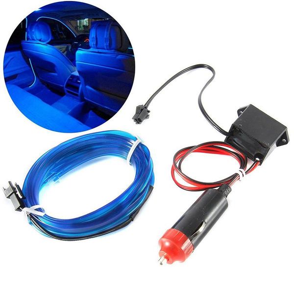 

interior&external lights 2m universal car auto interior led decorative strip cold light atmosphere wire blue 5mm broadside