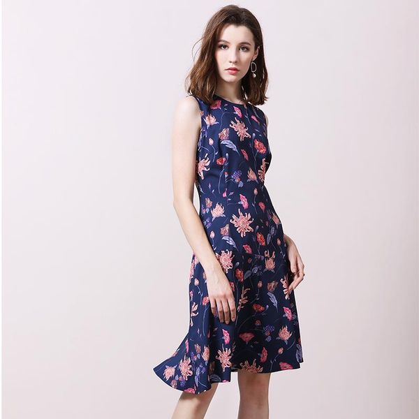 

casual dresses dmlfzmy women's sleeveless, slim and waist-tight dress the fashionable summer print a-line hem, Black;gray