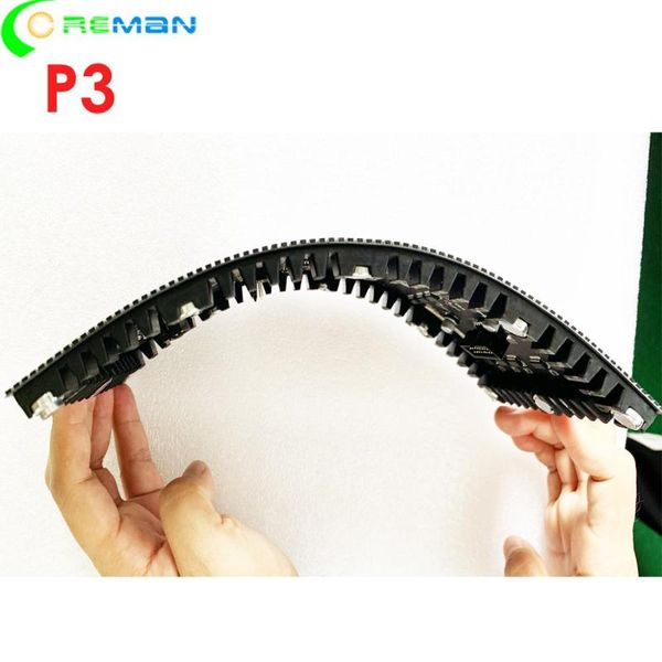 

display curve concave 360 degree advertising led video wall p3 120mm x 240mm module with soft gasket