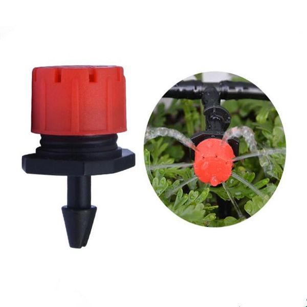 Equipamentos de rega 200pcs/pacote emissor de gotejador ajustável vermelho na barb para micro gotenção de irrigação por pulverizador de flores n109