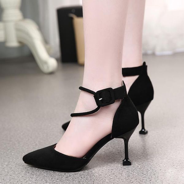 

dress shoes spring summer korean style fashion high heels, Black