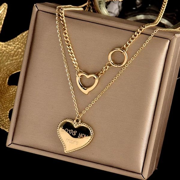 

chains 316l stainless steel gold color heart necklaces joker small round collier 2021 female fashion jewelry colar, Silver