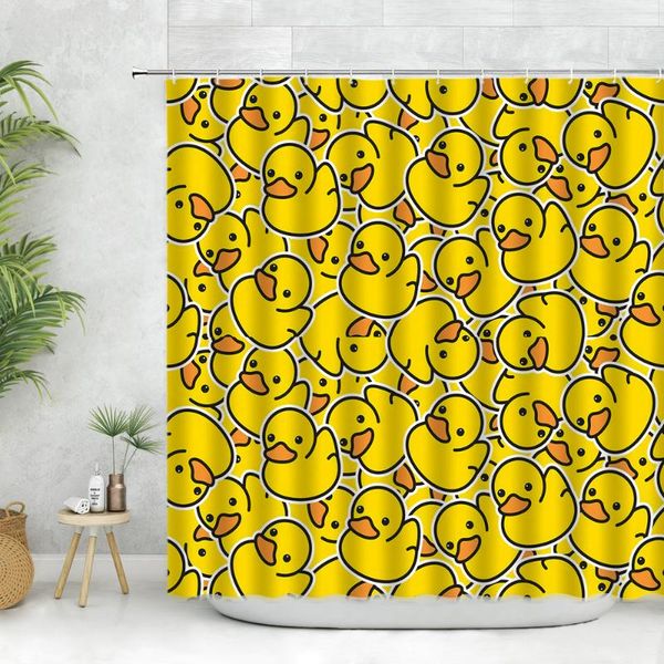 

shower curtains cute cartoons curtain set funny yellow duck dog animal polyester fabric home decoration bathroom bathtub screen