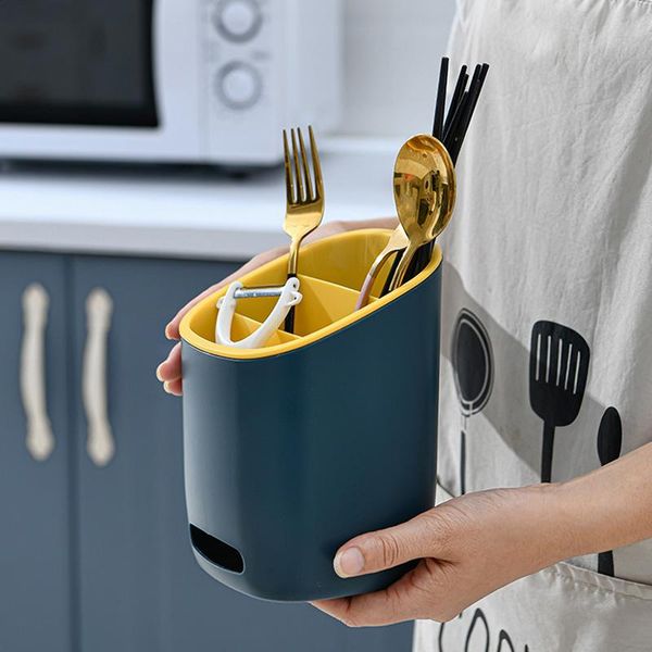 

hooks & rails cutlery dryer spoon fork chopstick storage holder box tableware shelf three layer drainer rack kitchen stand for