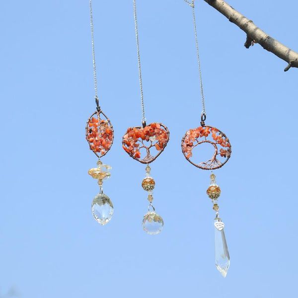 

party favor 35/38/40cm crystal prism ball pendant wind chimes window hanging ornament craft outdoor garden decoration favors accessories gif