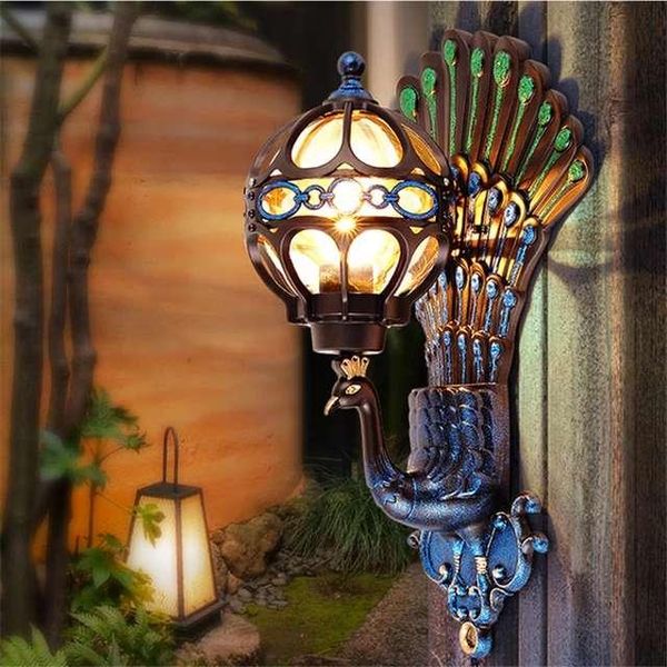 

wall lamps peacock lamp led garden light lighting decoration european corridor aisle stair porch in/oudoor waterproof