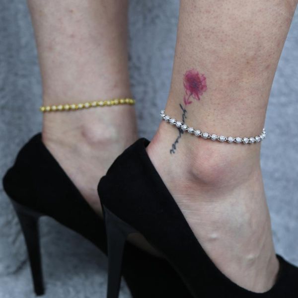 

anklets iced out bling hip hop women girl jewelry micro pave 5a cubic zirconia cz ball beaded link chain anklet 2021, Red;blue