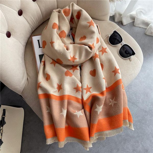 

scarves 180*65cm cashmere warm scarf shawl women print bouble-sided thick winter pashmina bufanda hijab female headscarf wrpas 2021, Blue;gray