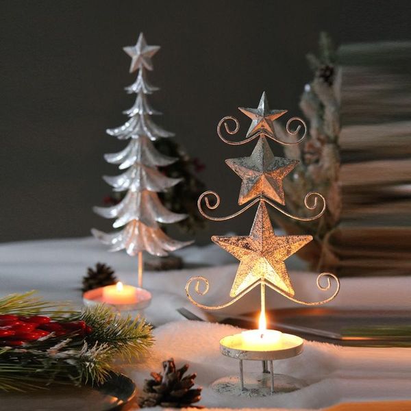 

christmas decorations simplified nordic wind candlestick iron family party dinner decoration candelabros decorativos de velas candle holders