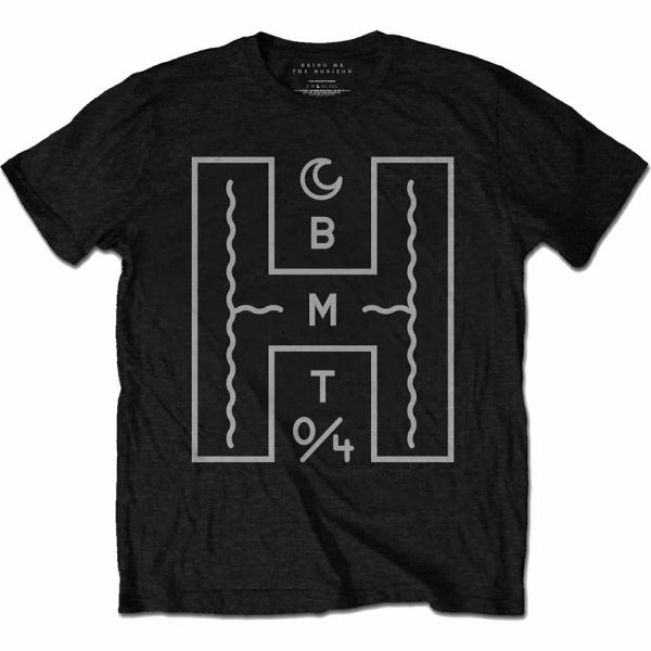 

bring me the horizon the h authorized men t-shirt, White;black