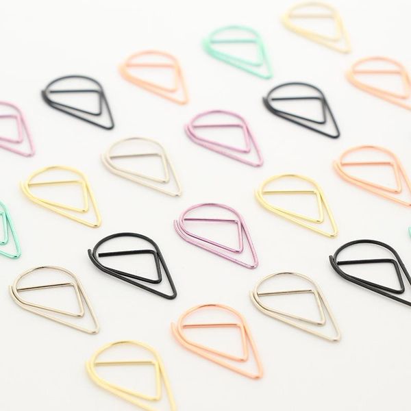 

bookmark 1pcs creative metal paper clip gold small water drop section bookmarks account selection 6 color optional