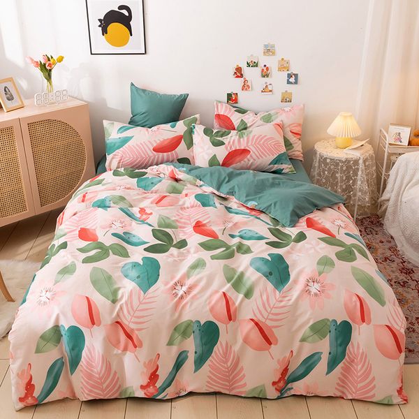 

four spring and summer cotton reactive printing 13372 student dormitory washable three piece set