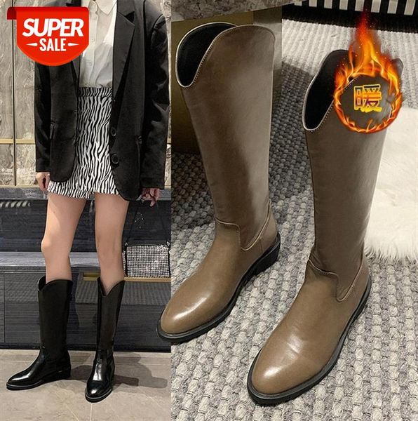 

amano boots western cowboy women retro v-mouth but knee long knight #ha0s