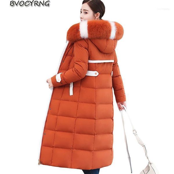 

winter down jacket women white duck parka big fur collar hooded coat female plus size thicken high end coats1, Black