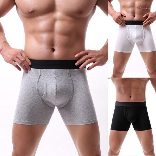 

underpants men plus size sports briefs long boxer cotton running comfortable underwear seamless breathable mesh panties shorts, Black;white