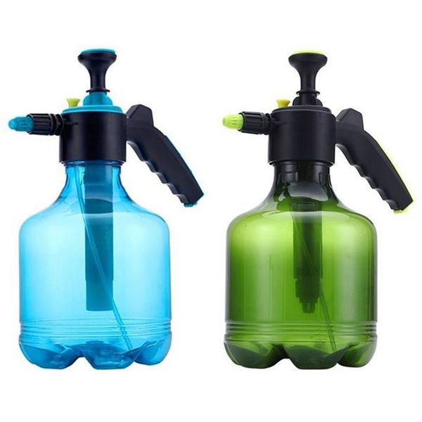 

watering equipments 2x 3l hand pressure trigger spray bottle plant irrigation can sprayer manual air compression pump green & blue