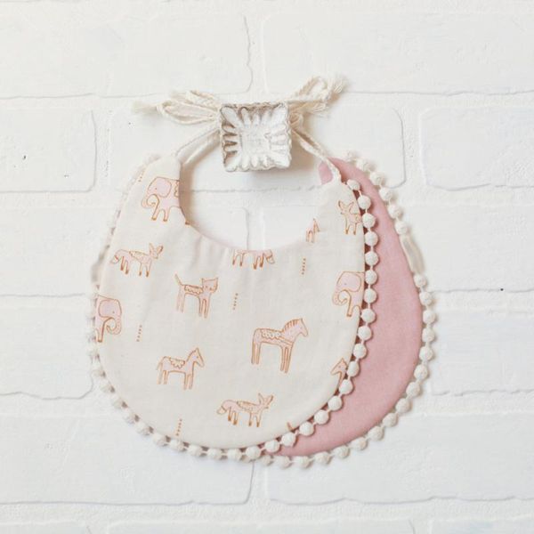 

bibs & burp cloths 1pc baby double-sided printing tassel saliva towel bandana triangle head scarf cotton babador infant