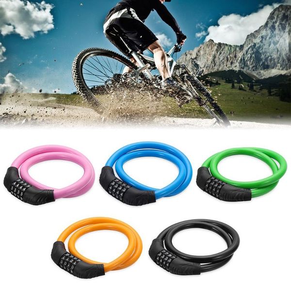 

bike locks accessories resettable cable chain bicycle steel lock 4 digit password combination number padlock