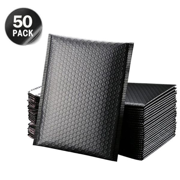 

storage bags 50pcs packaging bubble mailers padded envelopes lined poly mailer self seal black gift bag mailing envelope