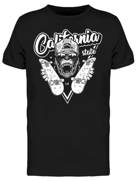 

Skateboarding Gorilla Men's Tee -Image by Shutterstock, White;black