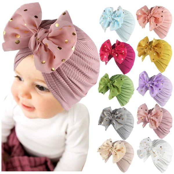 

caps & hats 2021 children's three-dimensional baby hat born girl pography props spring and autumn turban big bow, Yellow