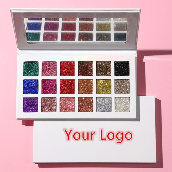 

18 color gold glitter eyeshadow palette diamond shinny palatte customized logo