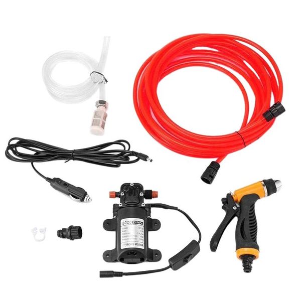 

water gun & snow foam lance 12v 80w car washer portable pump kit sprayer cleaner hose van high pressure for home garden wash
