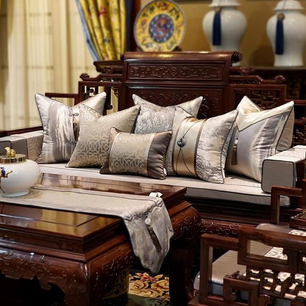 Cuscino / cuscino decorativo seta e tessuto satinato tessuto cinese moderno stile di lusso divano divano cuscino cuscino federa senza nucleo per vivere roo