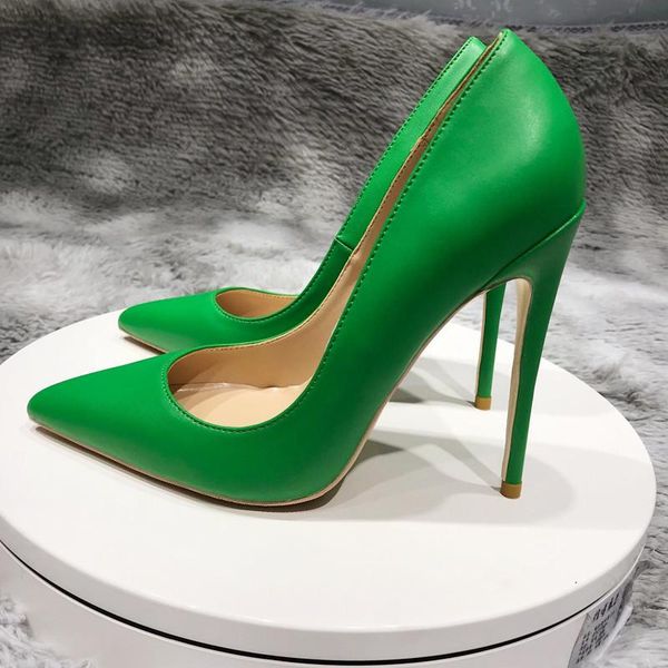 

dress shoes green solid pointed women high heels 8//12cm fashion slip on stilettos ladies formal personaliz, Black