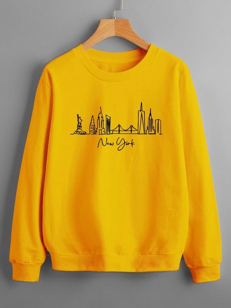 

building and letter graphic sweatshirt b6z6#, White;black