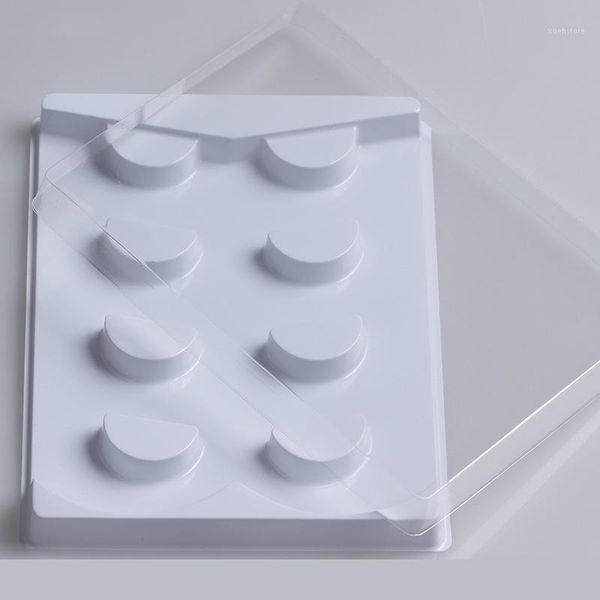 

sets/lot 4 pairs false eyelash packing box beige boxes transparent empty lash case reuseable plastic card box1