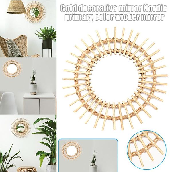 

mirrors wicker willow mirror makeup wall mounted home decoration hanging ornament aia99