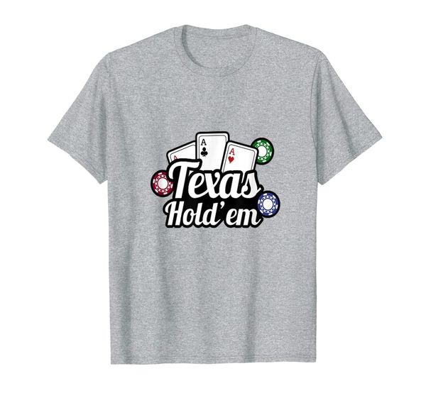 

texas hold'em poker t-shirt, White;black