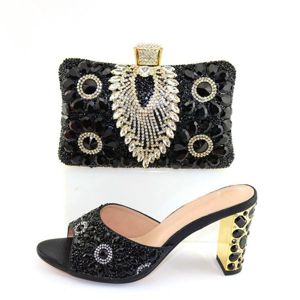 

dress shoes black women's and evening bag set party pumps with purse crystal stones cr1050 heel height 9cm