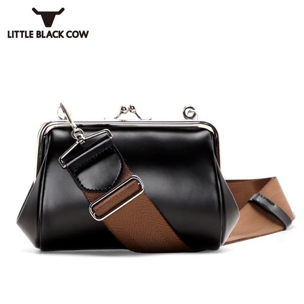 

womens japan style genuine leather bags solid black casual hobos bag cowhide small shoulder crossbody female totes