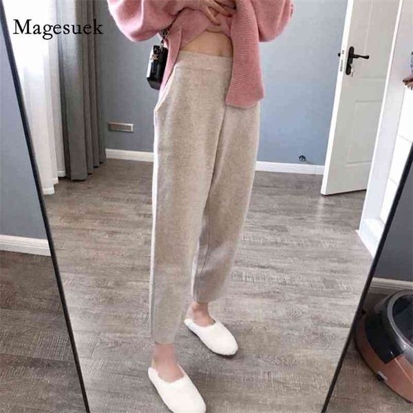 

loose wide leg pants harajuku knit trousers autumn winter women high waist solid office fashion clothing 10948 210518, Black;white