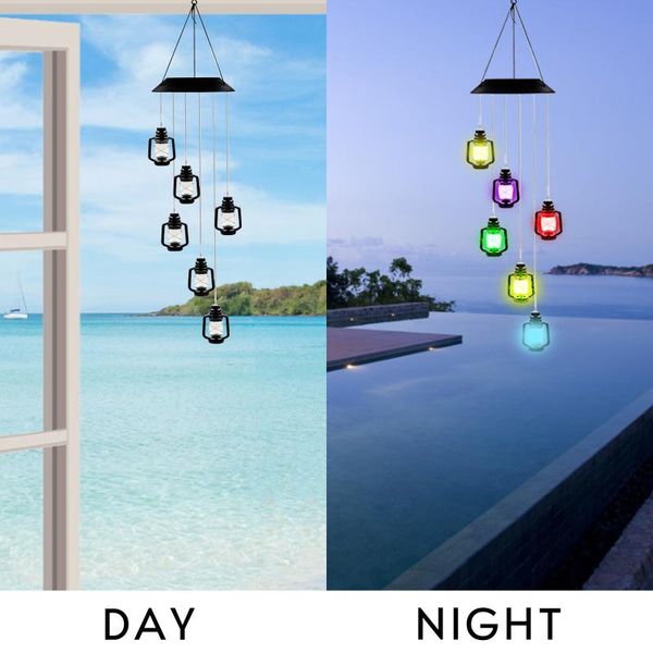 

decorative objects & figurines garden decoration outdoor colorful color changing waterproof solar wind chime lamp home decor room