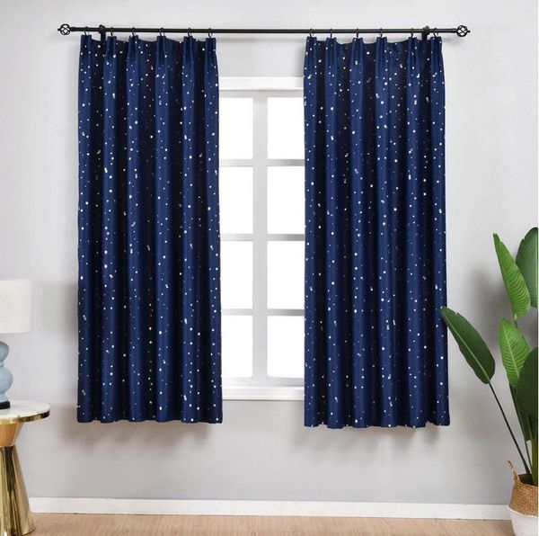 

curtain & drapes shiny silver stars blackout curtains for kids child bedroom korean style window voile tulle living room