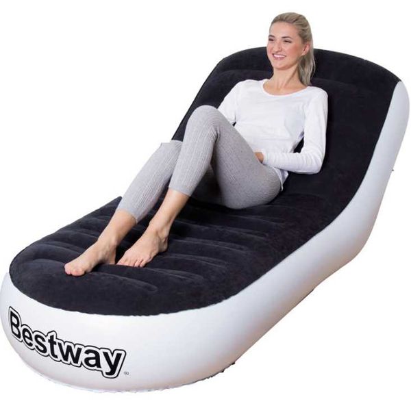 

lazy sofa inflatable bed single outdoor lounge chair 2 sets camp furniture