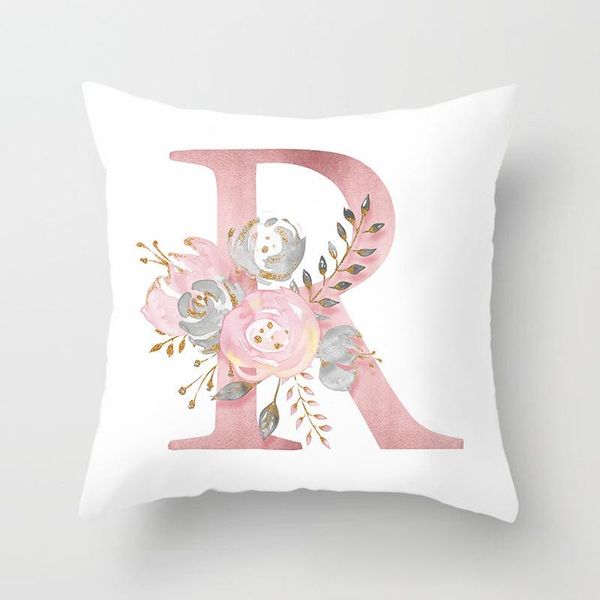 

pink rose flower cushion cover for car home decor throw pillowcase decoration combination of letters cushion/decorative pillow